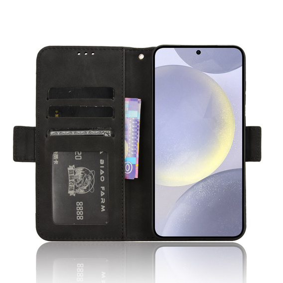 Etui z klapką do Samsung Galaxy S25 FE, Card Slot, czarne