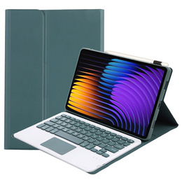 Etui z klawiaturą do Xiaomi Pad 7 / 7 Pro, TouchPad, zielone