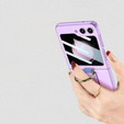 Etui GKK do Samsung Galaxy Z Flip7 FE / Z Flip6, Ring Holder, z paskiem, fioletowe