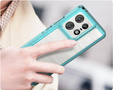 Etui do Motorola Edge 50 Pro, Fusion Hybrid, przezroczyste / niebieskie