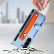 Etui skórzane do Samsung Galaxy Z Fold6 5G, z podstawką i szkłem, niebieskie