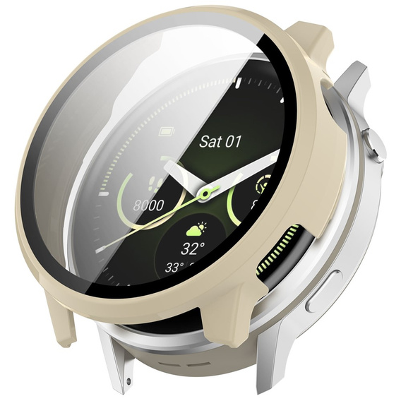 2w1 Etui + Szkło Hartowane do Garmin Venu 4 41mm, beżowe