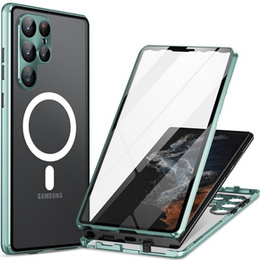 Etui Magnetic Dual Glass MagSafe do Samsung Galaxy S23 Ultra, zielone