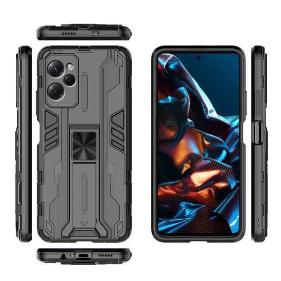 Etui do Xiaomi Poco X5 Pro 5G, Military kickstand, czarne