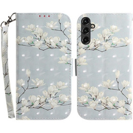 Etui z klapką do Samsung Galaxy A14 4G/5G, Wallet, Magnolia Flowers szare