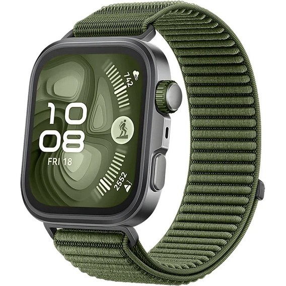 Pasek Nylonowy do Huawei Watch Fit 4 / 4 Pro / 3, Ciemny zielony