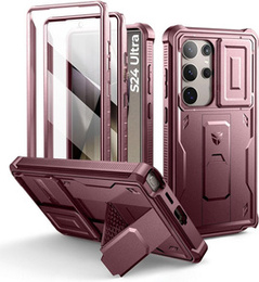 Etui pancerne do Samsung Galaxy S24 Ultra, Dexnor Full Body (Two Frames), czerwone