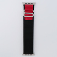 Pasek Nylonowy do Apple Watch 1/2/3/4/5/6/7/8/9/10/11/SE Ultra 1/2/3 42/44/45/46/49mm, Czarny / Czerwony
