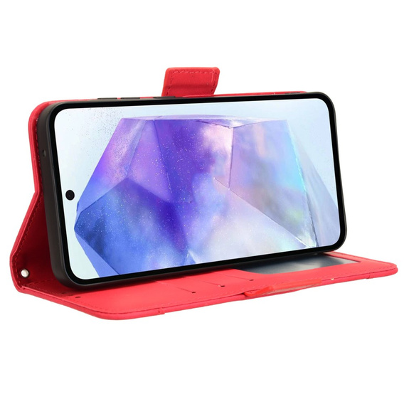 Etui z klapką do Samsung Galaxy A35 5G, Card Slot, czerwone