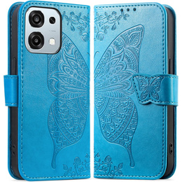 Etui z klapką do Oppo A6 Pro 5G, Butterfly, niebieskie