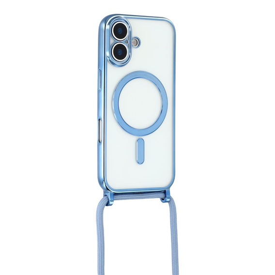 Etui do iPhone 17, Electro MagSafe, niebieskie + Smycz