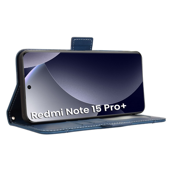 Etui z klapką do Xiaomi Redmi Note 15 Pro Plus 5G / Poco M8 Pro 5G, Card Slot, niebieskie