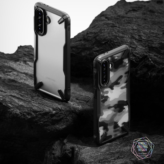 Etui Ringke Fusion X do Galaxy A36 / A56 5G, Czarne + Szkło Hartowane 9H