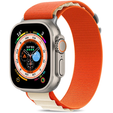 Pasek Nylonowy do Apple Watch 1/2/3/4/5/6/7/8/9/10/11/SE Ultra 1/2/3 42/44/45/46/49mm, Pomarańczowy / Beżowy