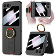 Etui GKK do Samsung Galaxy Z Flip7 FE / Z Flip6, Ring Holder, z paskiem, czarne