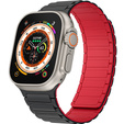 Pasek Silikonowy do Apple Watch 1/2/3/4/5/6/7/8/9/10/11/SE Ultra 1/2/3 42/44/45/46/49mm, Czarny/Czerwony