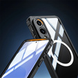 Etui do Samsung Galaxy S25 Edge, Shockproof, ze szkłem, do MagSafe, czarne