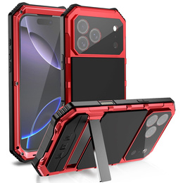 Etui pancerne do iPhone 17 Pro, R-JUST, z podstawką, czerwone