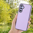 Etui skórzane do Samsung Galaxy A25 5G, Obudowa Lychee leather Case, fioletowe + Szkło 9H