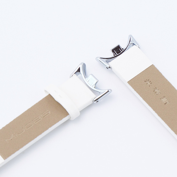 Pasek Skórzany do Xiaomi Smart Band 10 / 9 / 8, Biały