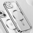 Etui do iPhone 14 Plus, Electro MagSafe, srebrne + Szkło na ekran