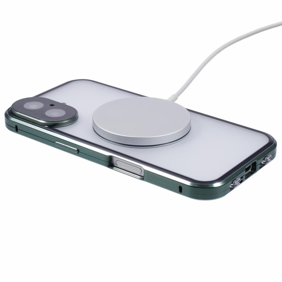 Etui Magnetic Dual Glass MagSafe do iPhone 16, zielone