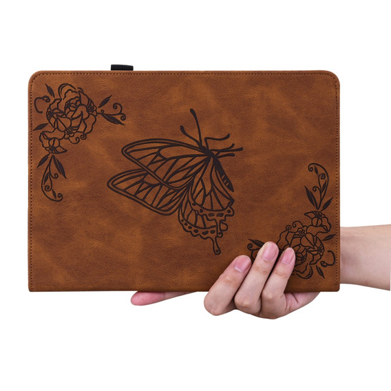 Etui do Lenovo Tab M11, Butterfly, brązowe