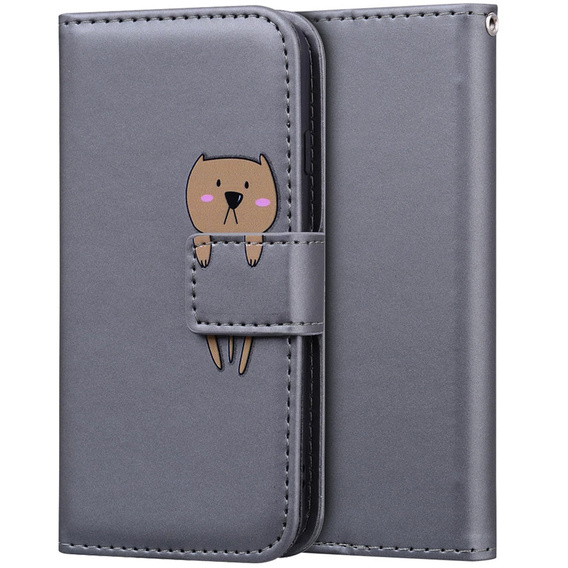 Etui Wallet do Samsung Galaxy A12 / M12 / A12 2021, Teddy, Grey