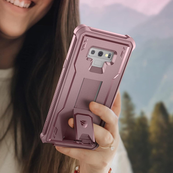 Etui pancerne do Samsung Galaxy Note 9, Dexnor Full Body, różowe rose gold