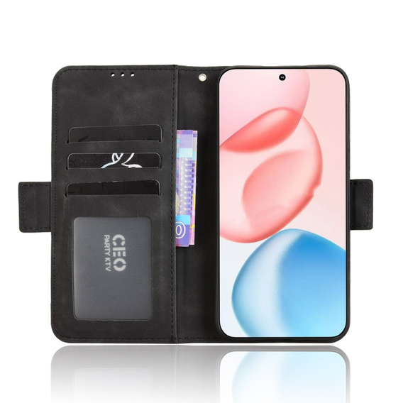 Etui z klapką do Honor 400 5G, Card Slot, czarne