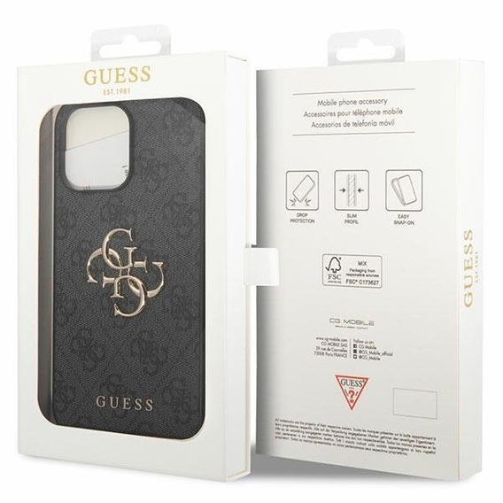 Etui GUESS do iPhone 15 Pro Max, 4G Big Metal Logo, szare