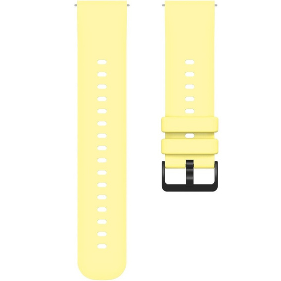 Pasek Silikonowy Uniwersalny 22mm, gładki, Żółty