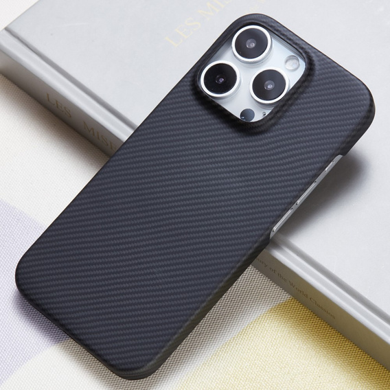Etui do iPhone 16 Pro, 600D Aramid Fiber Cover, czarne