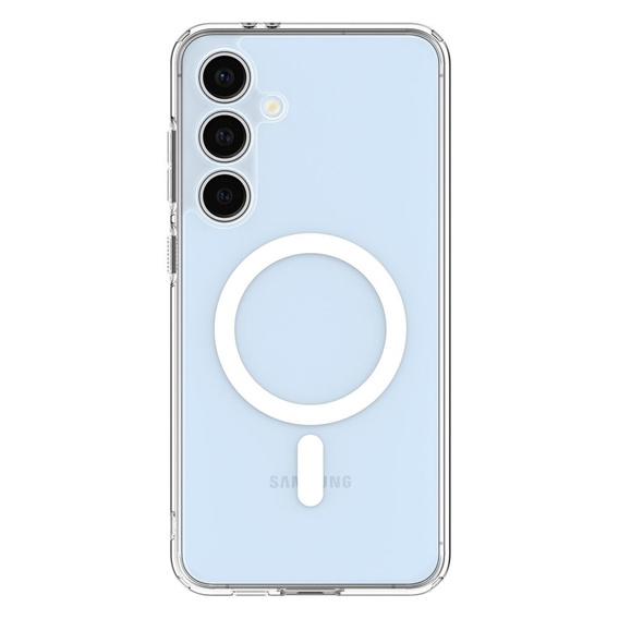 Etui z MagSafe Spigen do Samsung Galaxy S24 FE, Ultra Hybrid, przezroczyste / białe + Szkło Hartowane 9H