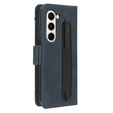 Etui z klapką do Samsung Galaxy Z Fold 5 5G, Card Slot, granatowe