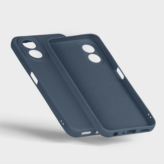 Etui do Oppo A18 4G / A38 4G, Silicone Lite, granatowe + szkło 9H