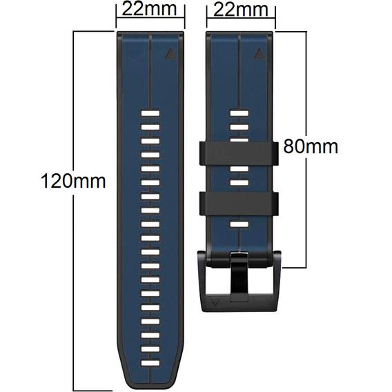 Pasek Silikonowy do Garmin Fenix 22mm, Niebieski