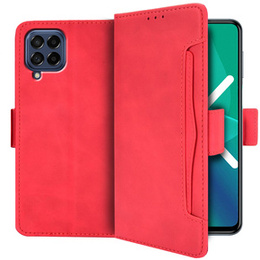 Etui z klapką do Samsung Galaxy M53 5G, Card Slot, czerwone