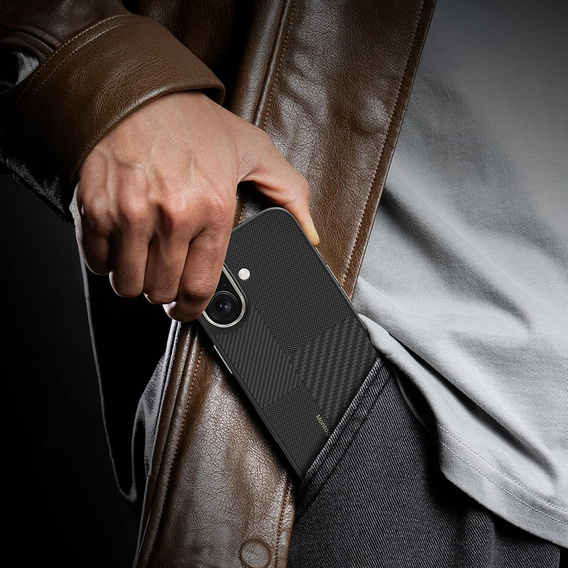 Etui Benks Montage Magnetic Armor Air Kevlar (600D/1500D) z metalową ramką MB67 do iPhone 17 – czarny