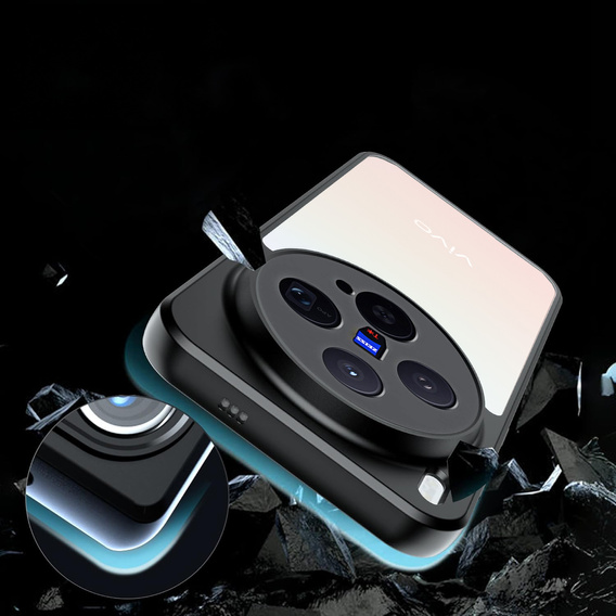 Etui do Vivo X300, Fusion Hybrid, przezroczyste z czarną ramką