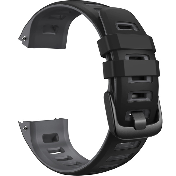 Pasek silikonowy dwukolorowy do Garmin Instinct – szaro-czarny