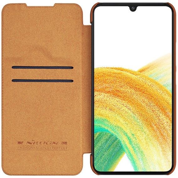 Etui NILLKIN do Samsung Galaxy A34 5G, Qin Series, Brązowe