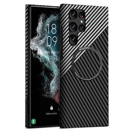 Etui do Samsung Galaxy S22 Ultra, Magsafe Slim Carbon, czarne / szare