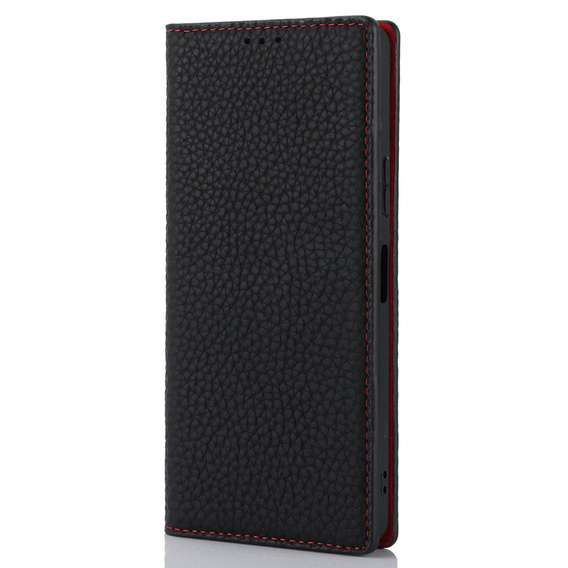 Etui z klapką do Sony Xperia 10 V, Litchi Skin Grain, czarne