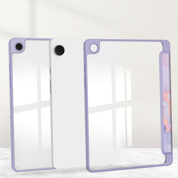 Stylowe etui do Samsung Galaxy Tab A9+ – Smartcase Hybrid Marble fioletowe