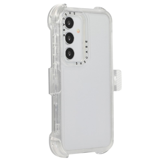 Pancerne Etui do Samsung Galaxy S24, Belt Clip, z klipsem, przezroczyste