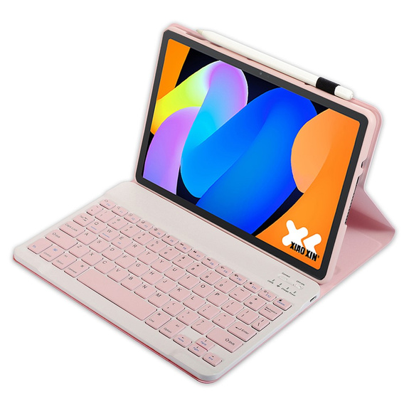 Etui z klawiaturą Bluetooth do Lenovo Idea Tab 11" 2025 TB336FU TB336ZU, różowe
