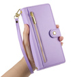 Etui z klapką do Xiaomi Redmi Note 14 Pro 5G / Poco X7 5G, Wallet Zipper Pocket, fioletowe