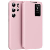 Etui z klapką do Samsung Galaxy S23 Ultra, Smart View Wallet, różowe
