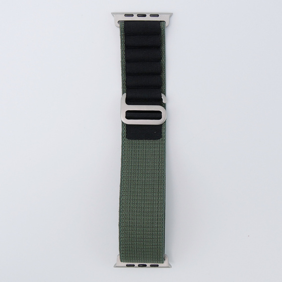 Pasek Nylonowy do Apple Watch 1/2/3/4/5/6/7/8/9/10/11/SE Ultra 1/2/3 42/44/45/46/49mm, Zielony / Czarny